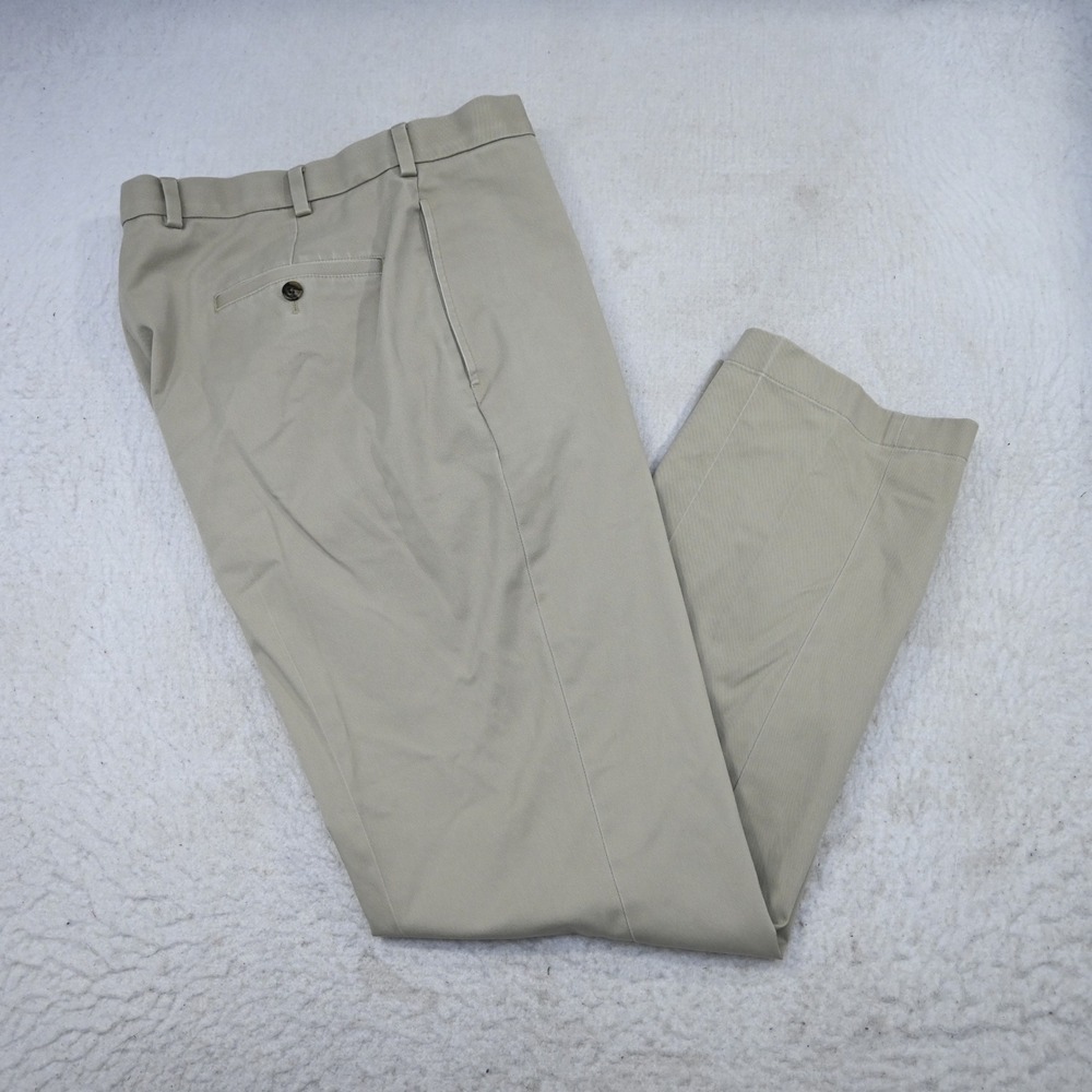 Brooks Brothers Advantage Chino Clark Men‎ 37x32 Tan Flat Front Straight Leg